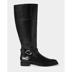 RALPH LAUREN Harlee Tall Black Leather Riding Boots 6